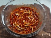 양념장 간을 보고 적당하면 깻가루를 넣어 섞어 양념장을 완성합니다.