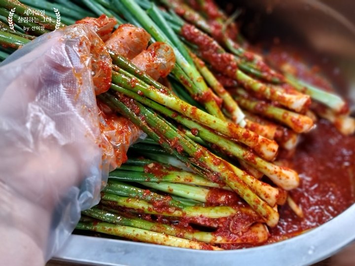 알싸한 파김치 간단 레시피 4인분 45분 완성 평점 4.9점(72) 레시피 이미지 - 4