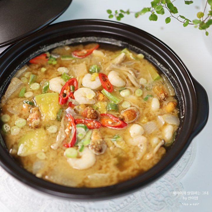 깊은 맛 백종원 해물된장찌개 새우 미더덕 된장찌개 레시피 4인분 40분 완성 평점 4.7점(60) 레시피 이미지 - 1