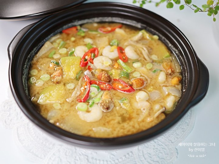 깊은 맛 백종원 해물된장찌개 새우 미더덕 된장찌개 레시피 4인분 40분 완성 평점 4.7점(60) 레시피 이미지 - 11
